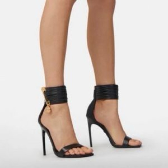 VERSACE Embellished leather sandals - Picture 7 of 7